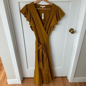 Madewell Gold Wrap Dress